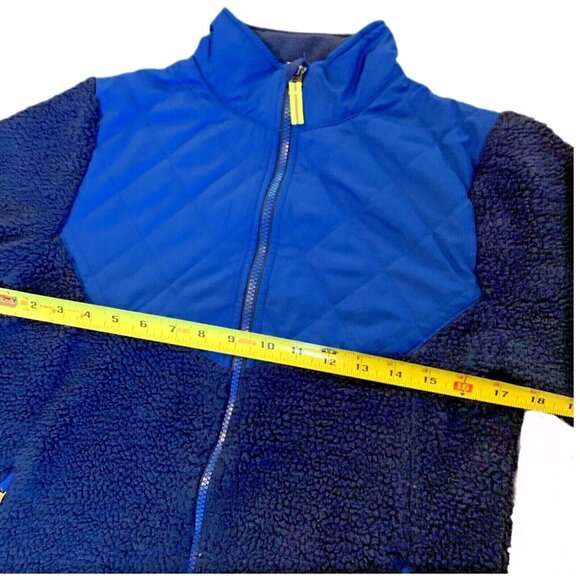 Champion C9 Blue Jacket Youth Sz L 12-14 Full Zip Polyester Fleece Fuzzy Quilted - Picture 6 of 11
